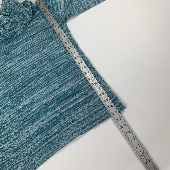 Design 365 Cowl Neck Pullover Sweater Size Medium Blue Aqua Heathered - Picture 4 of 7